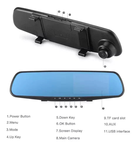 Smart Mirror | Retrovisor Inteligente con cámara Trasera + Delantera